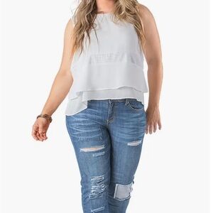 NWT Stamdards & Prractice Boyfriend Destroyed Patched Low Rise Jeans 14 X 32